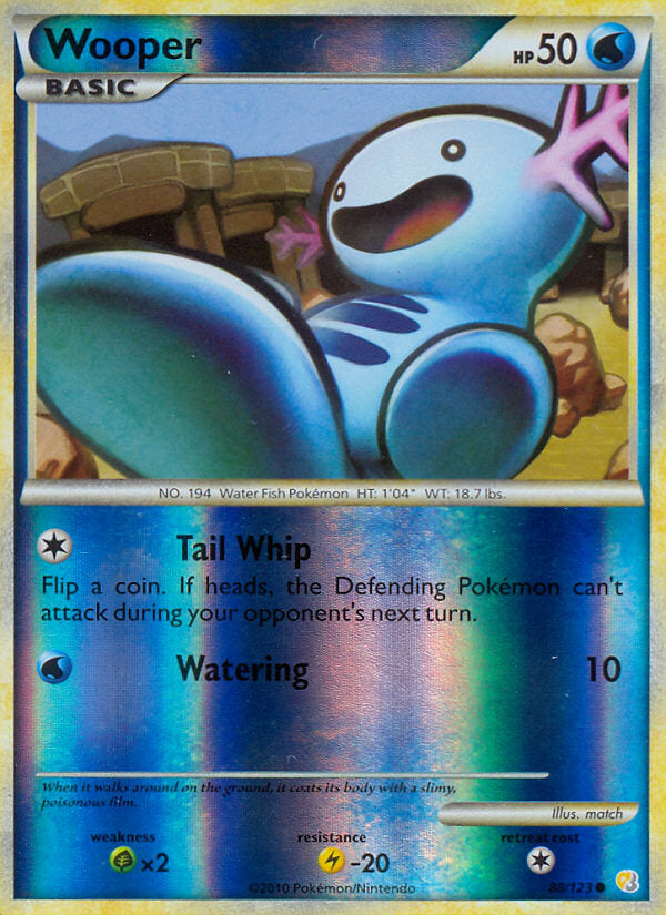 HeartGold SoulSilver Wooper #88/123 reverse holo